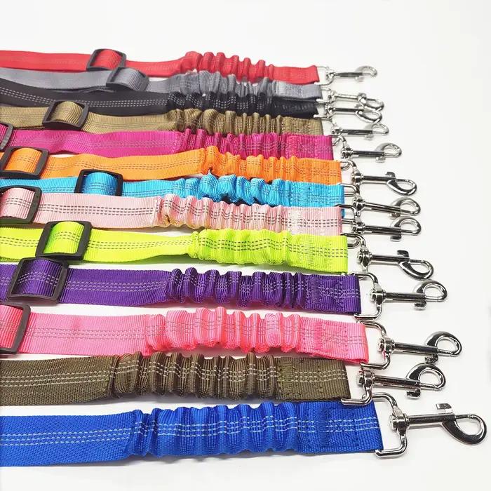Harnais de ceinture de sécurité de voiture réglable pour chiens, coussin réfléchissant en Nylon, éla