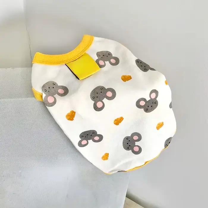 Vêtements pour animaux de compagnie chiot gilet d'été mince poméranien pull ours imprimé T-shirt Ted