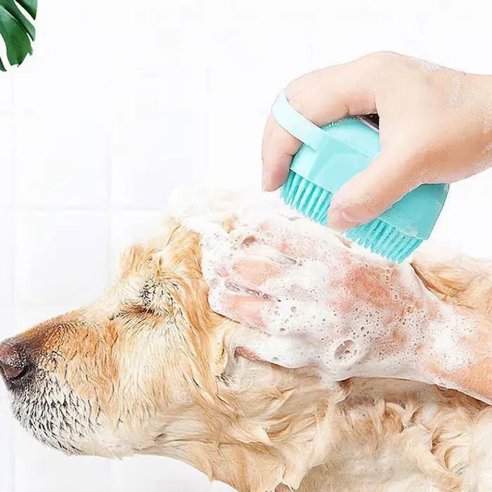 Brosse de bain en Silicone pour animaux de compagnie, brosse de nettoyage de Massage pour chat, bros