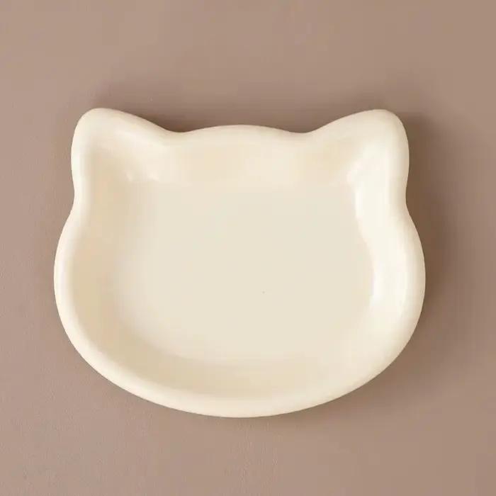 Bol pour chat en forme de chat mignon, antidérapant, anti-chute, assiettes pour chat, bol en plastiq