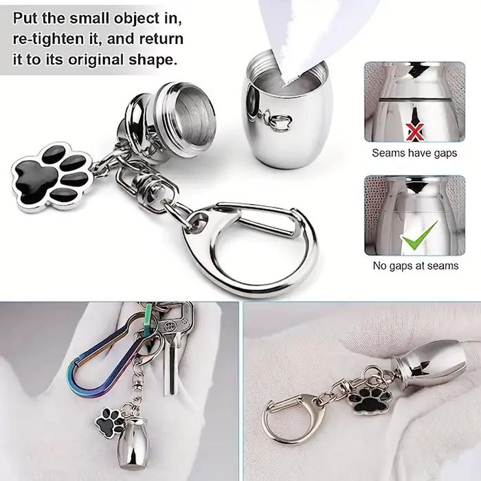 Porte-clés urnes pour animaux de compagnie, chien/chat pour cendres, bijoux de crémation, souvenir c