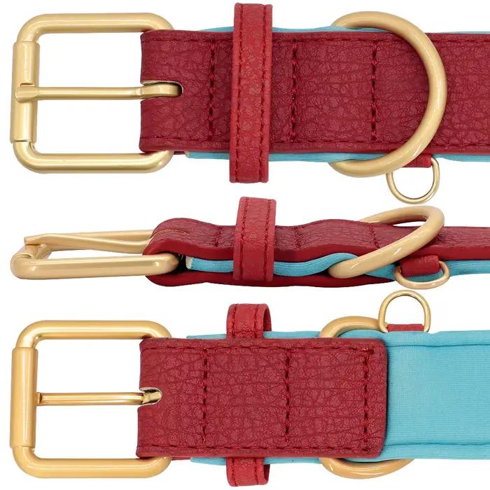 Collier de chien gravé personnalisé colliers de chiens rembourrés en cuir avec étiquette de plaque d