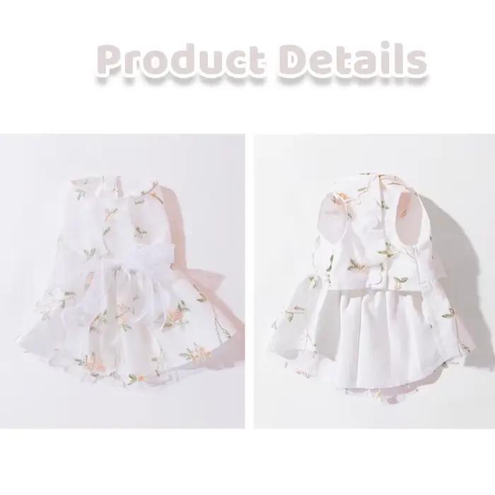 Robe d'été pour petits chiens, vêtements imprimés à la mode, jupe de princesse pour chiot, avec nœud