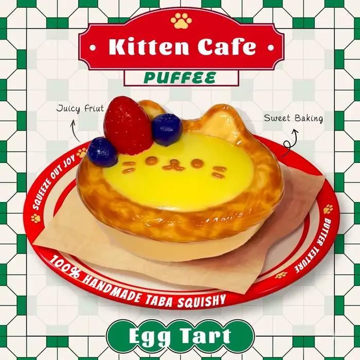 Jouet Squishy en Silicone de Qualité Alimentaire Kitten Cafe, Squishy Taba Fait Main, Doux et à Rebo