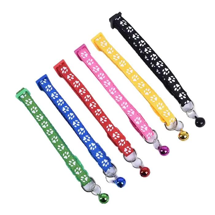 Collier de chat mignon avec cloche, 12 pièces, collier de sécurité réglable pour chaton, noir, bleu,