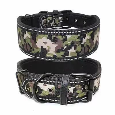 Grand collier de chien rembourré en nylon, réglable, imprimé, à la mode, pour chiens moyens et grand