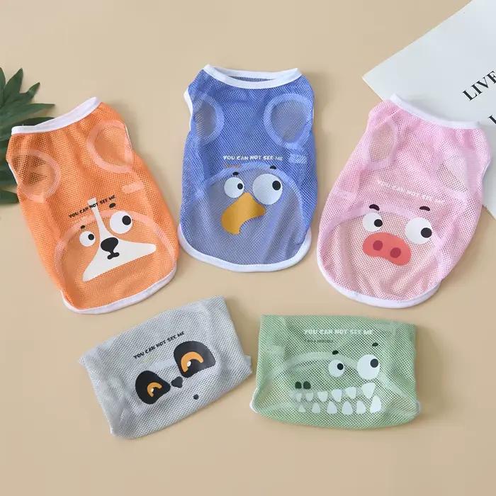 Vêtements pour chiens printemps/été Cool maille débardeur comparé à l'ours cheveux dorés Keji mince 