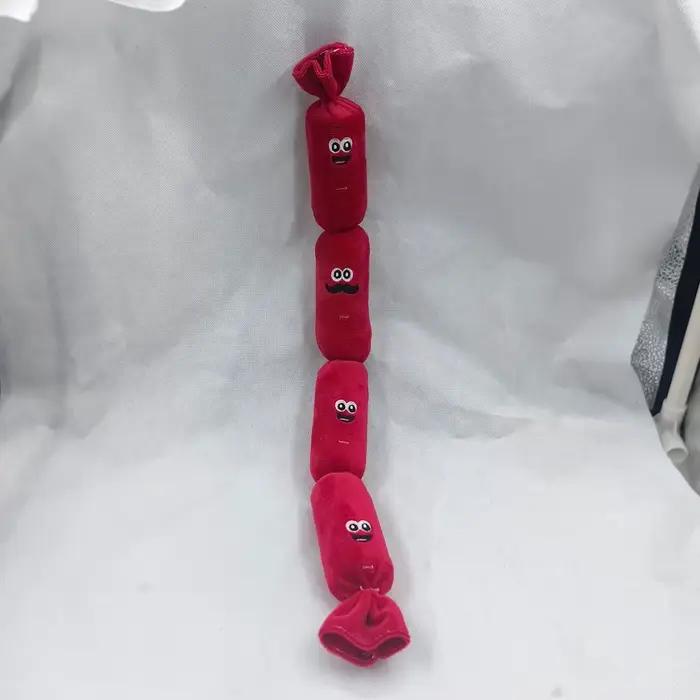 Jouet à mâcher pour chien en peluche souple, résistant aux morsures, en forme de saucisse réaliste, 