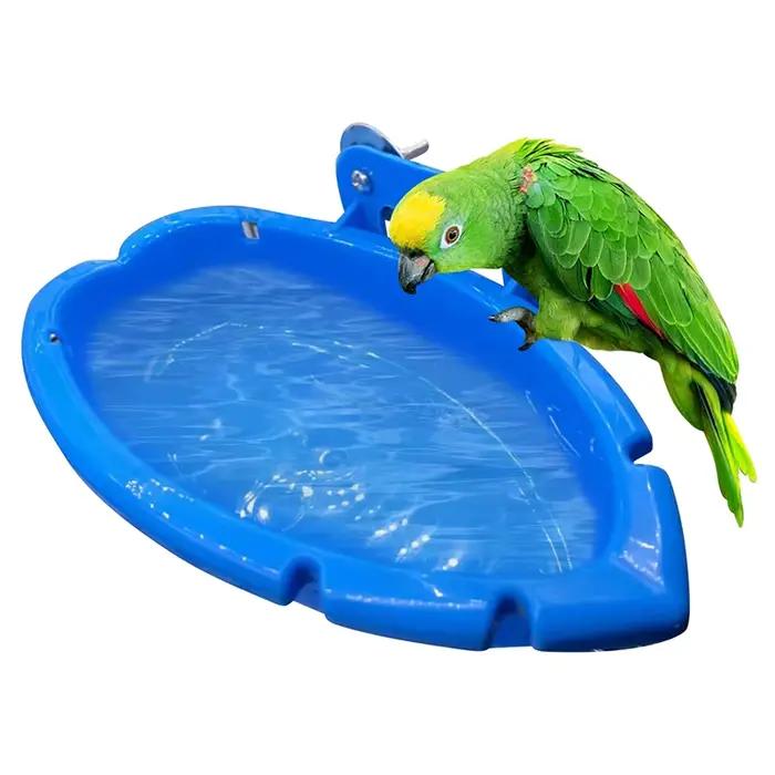 Plateau alimentaire pour perroquets, baignoire bleue créative multifonction, Cage pour animaux, boît