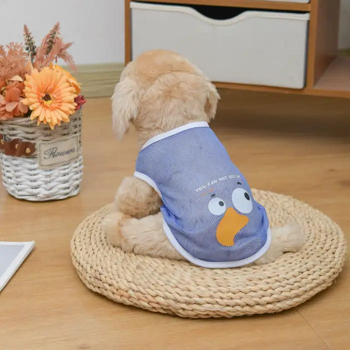 Vêtements pour chiens printemps/été Cool maille débardeur comparé à l'ours cheveux dorés Keji mince 