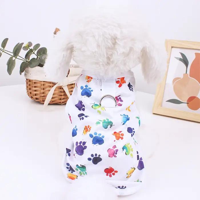 Gilet d'été pour chien, T-Shirt fin et respirant avec empreinte de pegada mignonne pour petit et moy