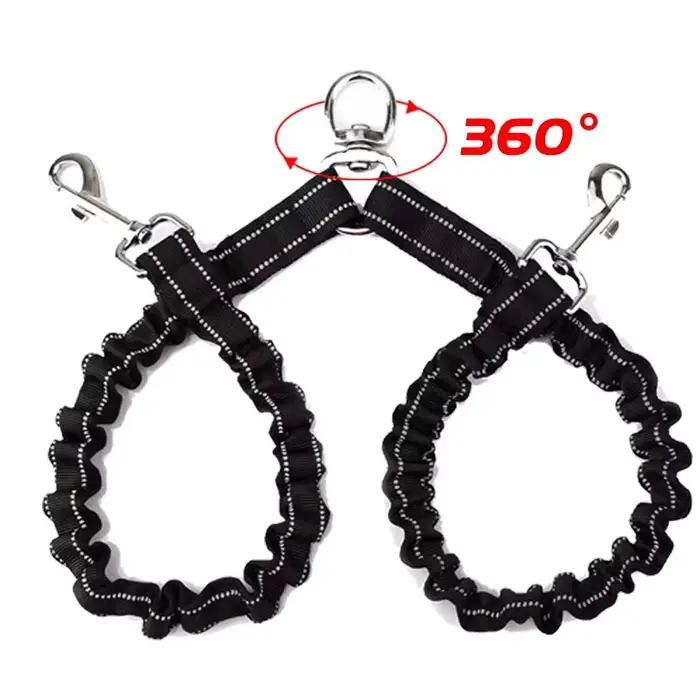 Laisses doubles pour chiens de compagnie, corde élastique étendue pour animaux de compagnie, ceintur