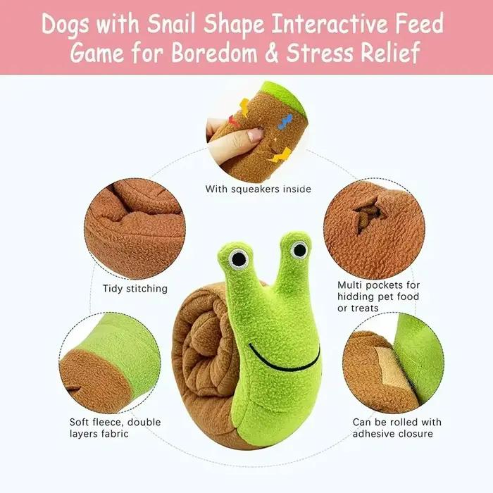 Jouets de grincement pour chiens, jouets d'escargots en peluche pour animaux de compagnie, nourritur