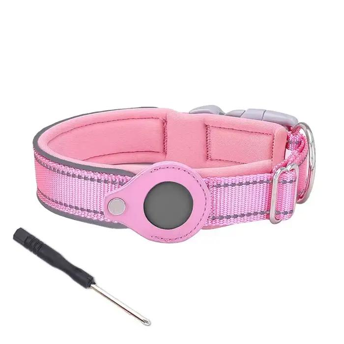 Collier de chien imperméable et Anti-perte, colliers rembourrés avec support AirTag, étui de protect