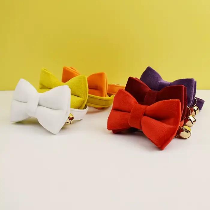 Collier pour chat en velours personnalisé avec étiquette d'identification, collier pour chaton avec 