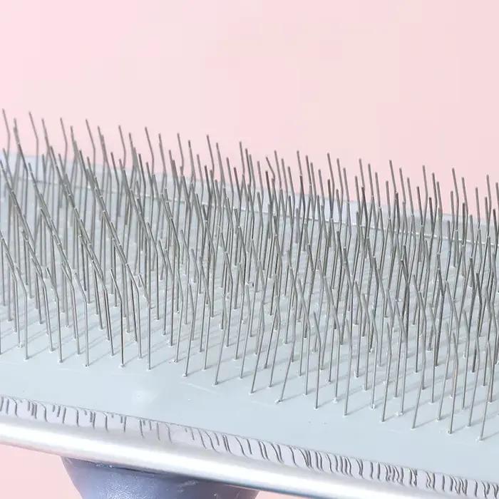 Brosse de Énergie en Silicone pour Chat et Chien, Peigne en Acier Inoxydable avec Poignée Confortabl