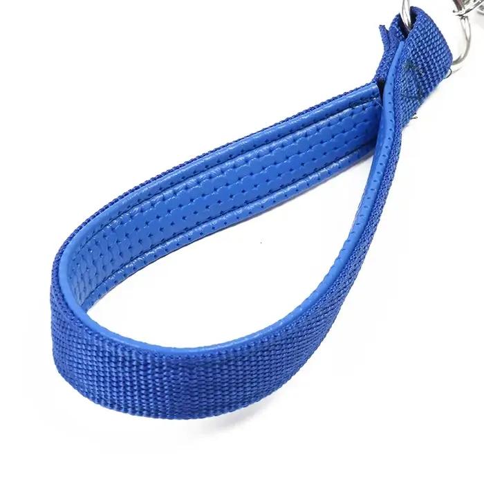 Laisse de printemps en cuir PU pour chiens, courte, pour grands chiens, corde en Nylon, Durable, rés