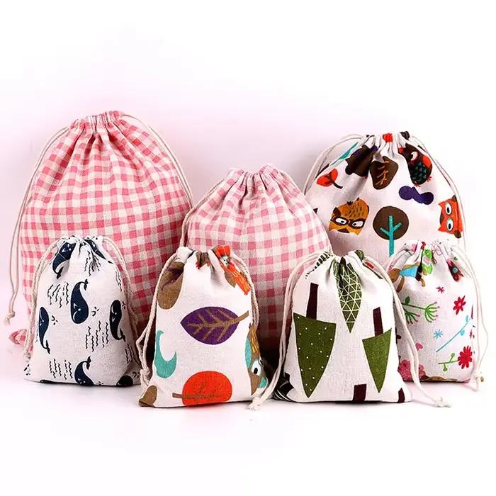 Sac de rangement de jouets et de collations pour animaux de compagnie, pochette en tissu de coton et