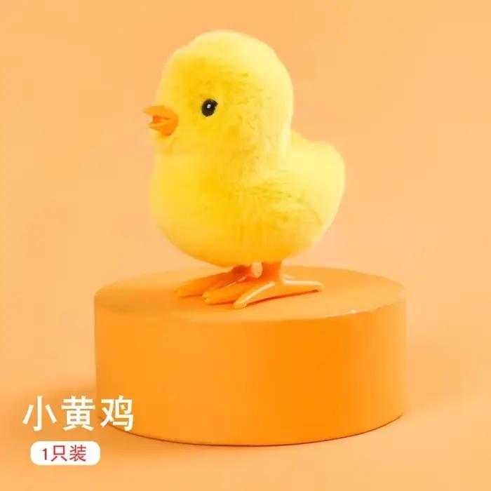 Poulet sautant jaune, jouet mécanique, Simulation de marche, peluche, jouets Vintage à remonter pour