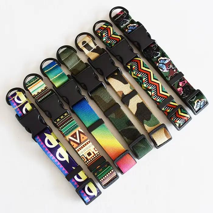 Collier réglable en Nylon imprimé pour chien, 15 types de couleurs, produits pour animaux de compagn