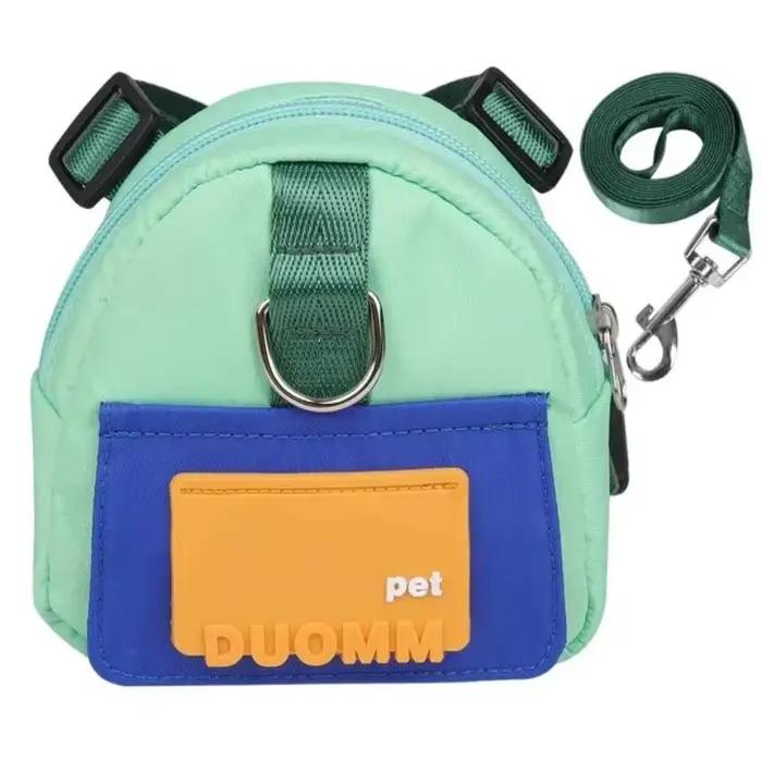 Sac à dos imperméable pour animaux de compagnie, sac pour chiots avec harnais et collier, sac à dos 