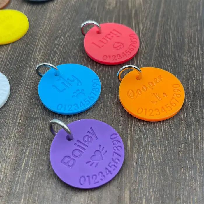 Étiquette d'identification Anti-perte en Silicone pour animaux de compagnie, étiquette de collier de