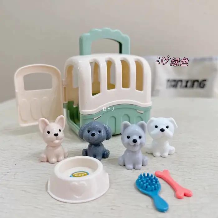 Lot de 8 jouets mignons pour chien, panier pour animaux de compagnie, ensemble de poupées chien, jou