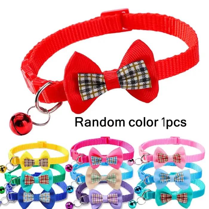 Collier pour chien mignon, nœud papillon réglable, beau collier avec cloche pour chats, lapins et ch