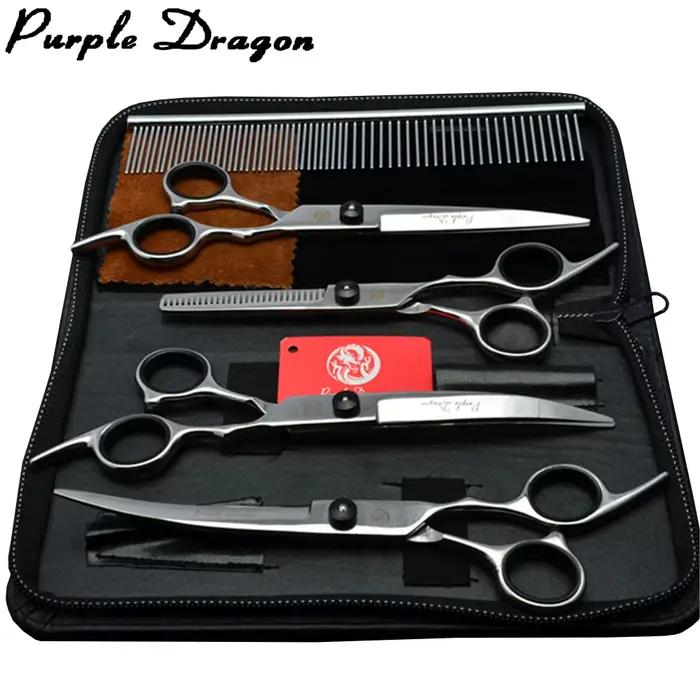 Ciseaux de toilettage pour chiens Dragon violet 6 "7" ciseaux de beauté pour animaux de compagnie en
