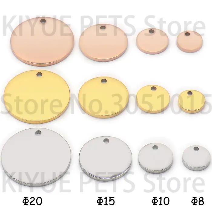 Étiquette gravable en acier inoxydable pour collier, plaque vierge, étiquettes d'estampage pour Logo