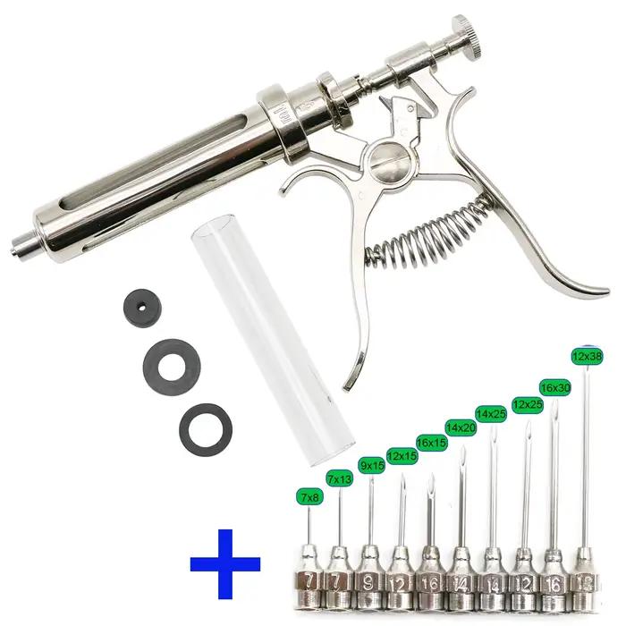 Revolver de seringue d'injection continue d'animal vétérinaire 10/20/50ml pistolet de vaccination au