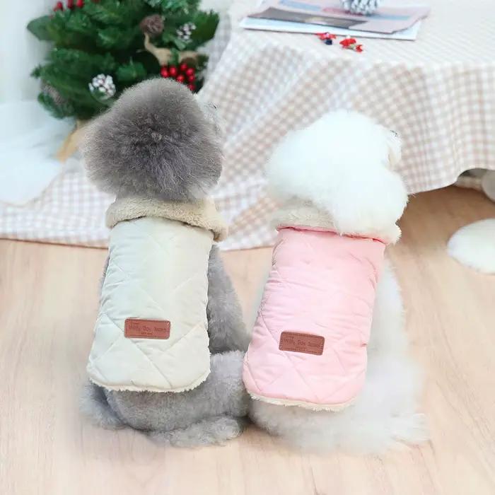 Chaud Chihuahua chien chat vêtements hiver col de fourrure petits chiens chiot manteau épais coton v