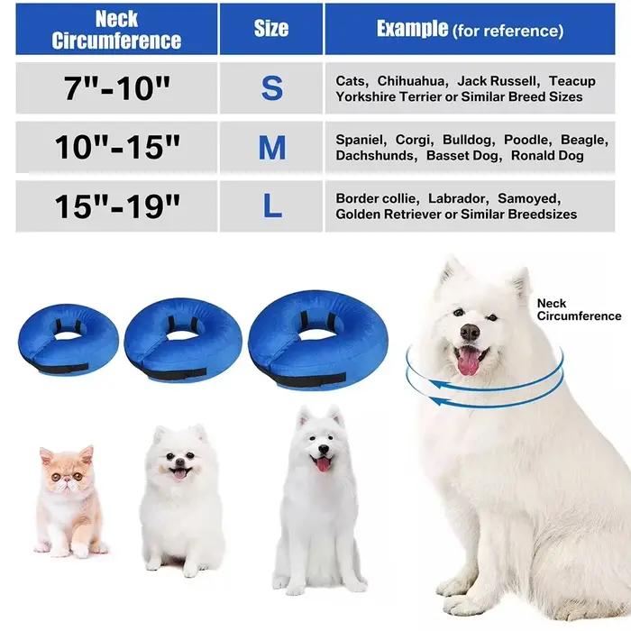 Cônes pour chiens après chirurgie, collier de protection gonflable pour chien, collier de récupérati