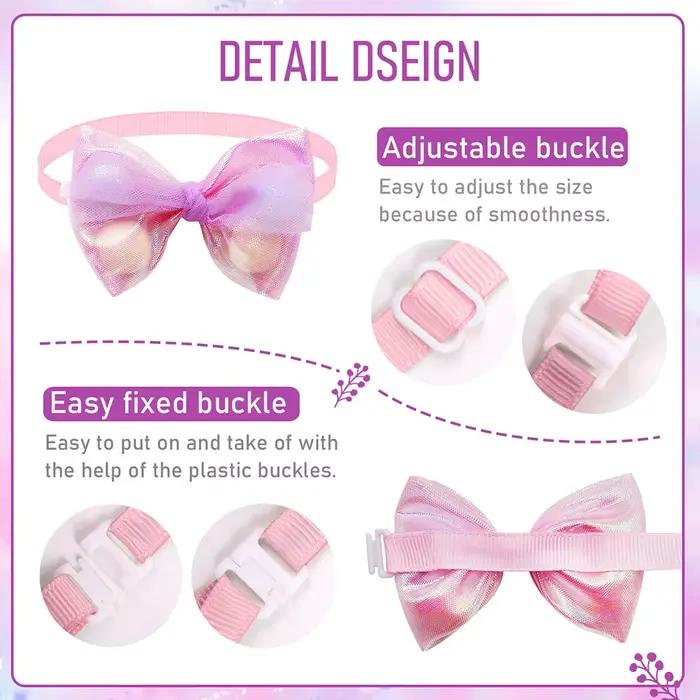 50 pièces nœuds papillon en dentelle pour petit chien collier de chien réglable collier de chat pomp