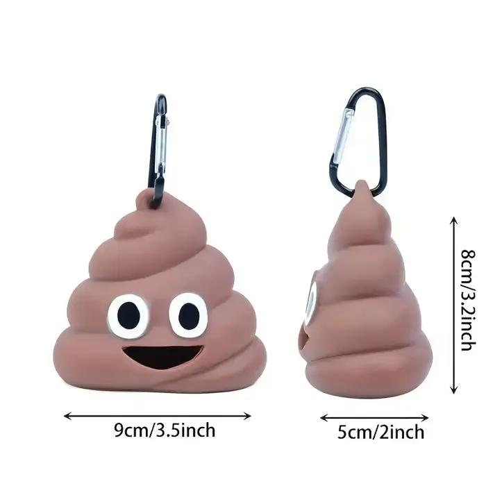 Distributeur de Sacs à Déchets Portable en Silicone pour Chien, avec réinitialisation à Mousqueton, 