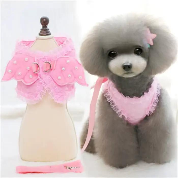 Ensemble de laisses réglables pour petit chien, perle mignonne, aile d'ange, princesse, chat