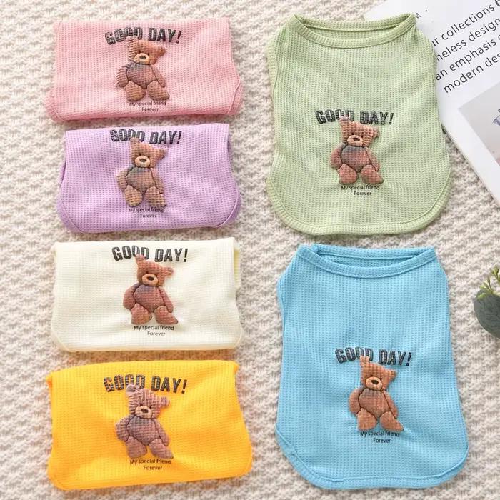 Vêtements pour chiens printemps été animal de compagnie chiot gilet chat Cool mousse ours imprimé ét