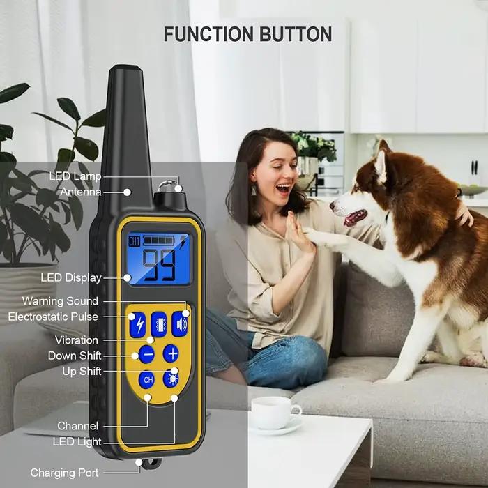 Collier de dressage électrique pour chien, 800m, détachable, Rechargeable, Anti-aboiement, choc, Vib