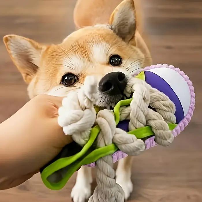 Jouet pour chien en toile avec nœud en corde, jouet interactif à mâcher, jouet d'entraînement pour c