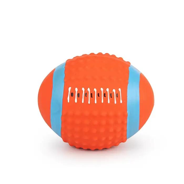 Ballon sonore de presse en latex pour animaux de compagnie, rugby, volley-ball, football, jouet pour