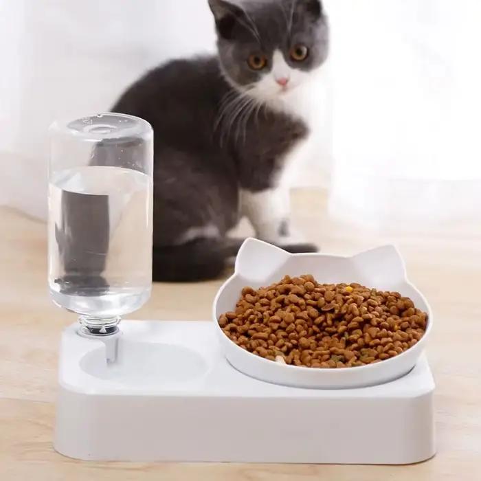 Gamelle à double usage pour animaux de compagnie, inclinaison pour protéger les vertèbres cervicales