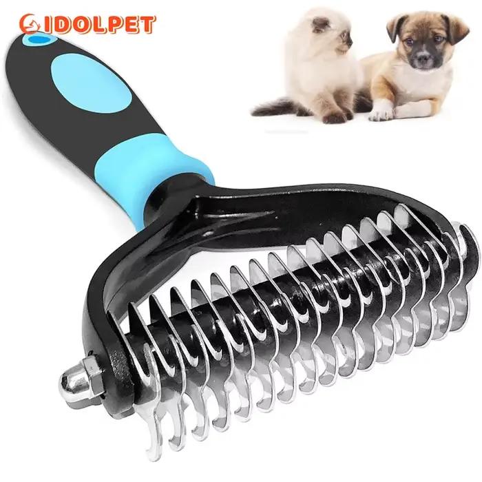 Brosse professionnelle de démêlage pour animaux de compagnie, peigne à démêlage sur 2 côtés pour chi