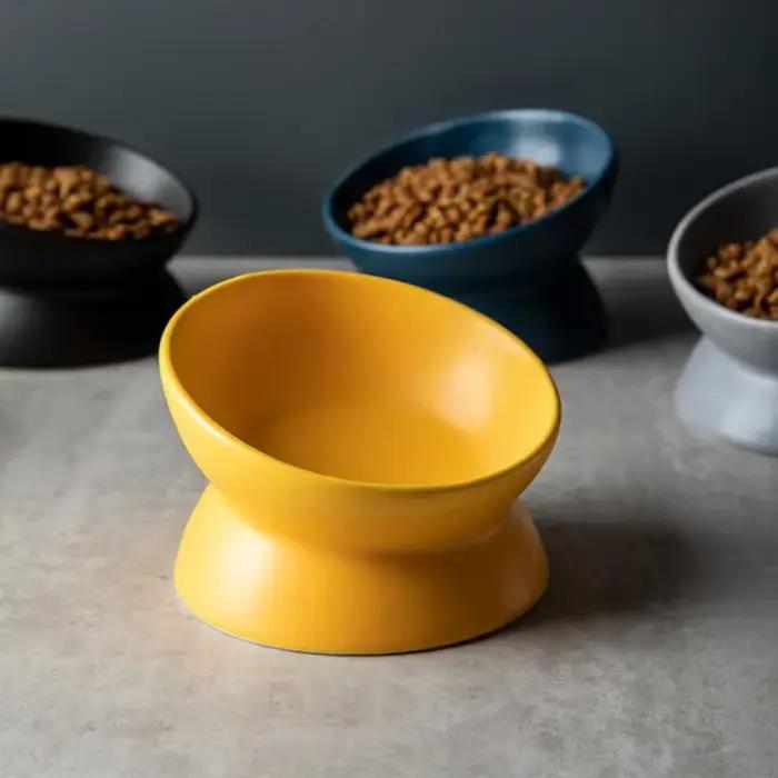 Bols surélevés pour chat petit chien 15 °   Plat d'alimentation alimentaire surélevé incliné, suppor