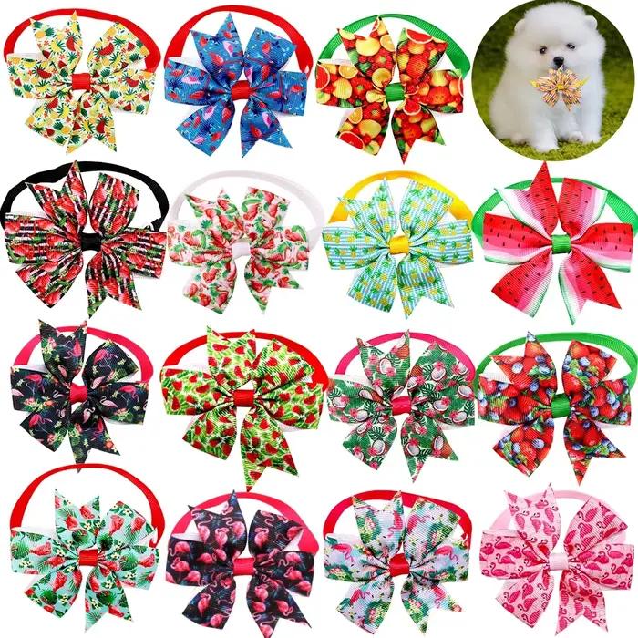 10 pièces été fournitures pour animaux de compagnie chien nœud papillon chien toilettage accessoires