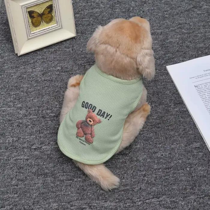 Vêtements pour chiens printemps été animal de compagnie chiot gilet chat Cool mousse ours imprimé ét