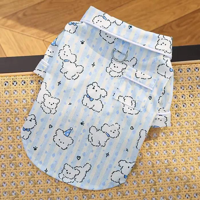 Chemise pour chien, vêtements de couple pour animaux de compagnie printemps-automne, motif dessin an