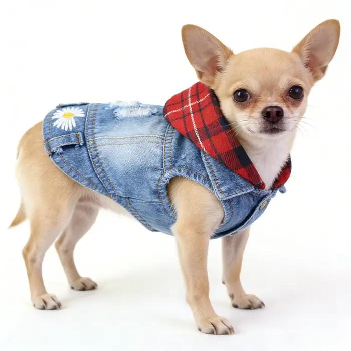 Veste en jean pour chiens, vêtements pour animaux de compagnie, mode pour petits et moyens chiens, c