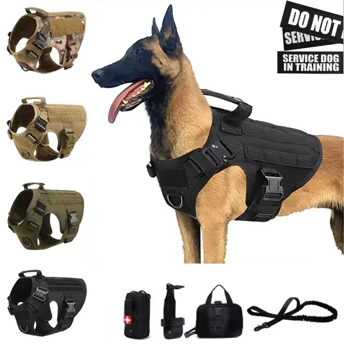 Gilet militaire tactique pour animaux de compagnie, berger allemand Golden Retriever, ensemble harna