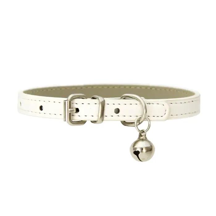 Collier en cuir PU avec cloches pour chien et chat, fournitures pour animaux de compagnie, laisse po