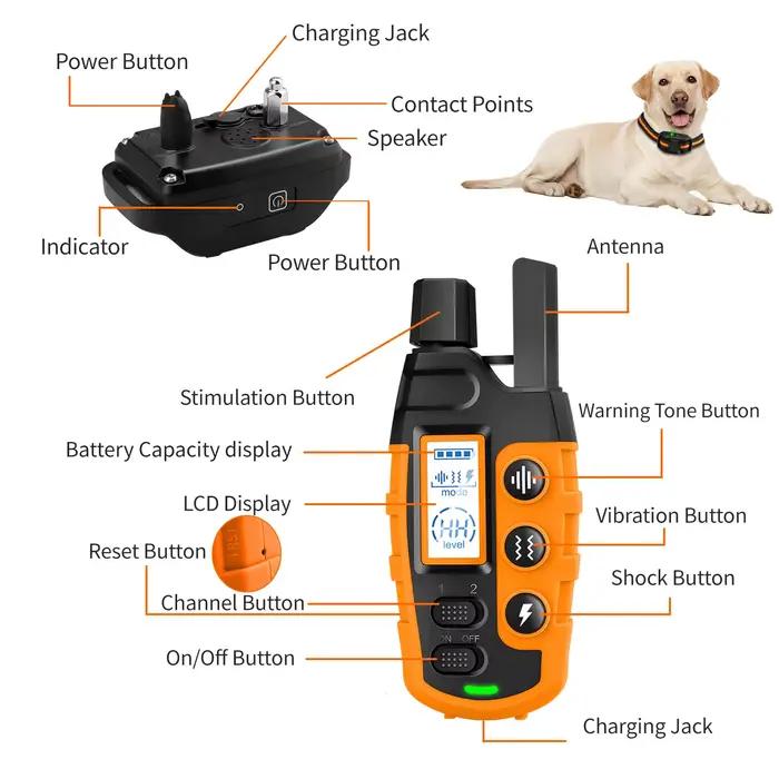 Collier de dressage électrique pour chien, 3300 pieds, télécommande, étanche, comportement pour anim